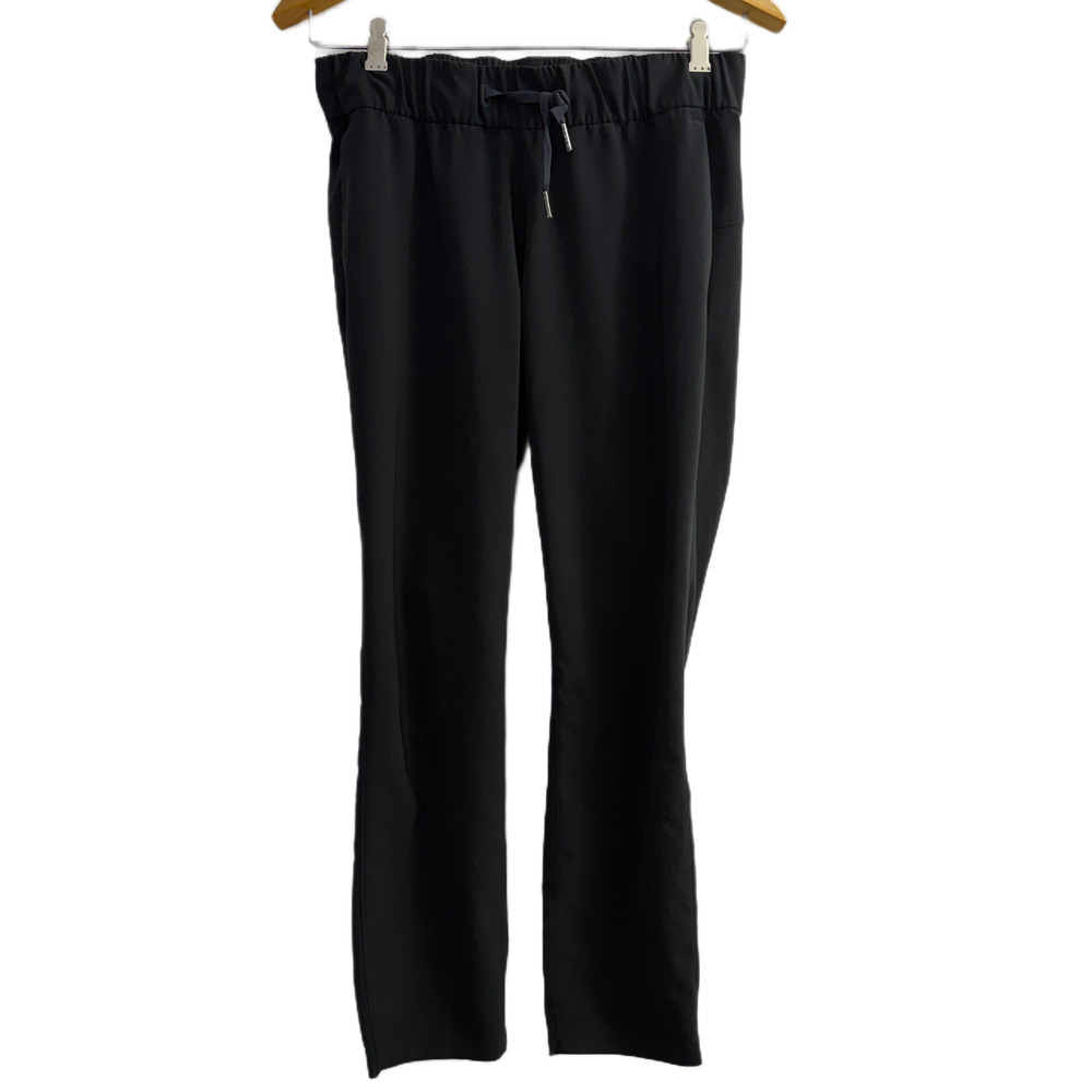 Lululemon On the Fly Pants Womens Black Elastic Tapered Run Jog Career 29x26 EUC
